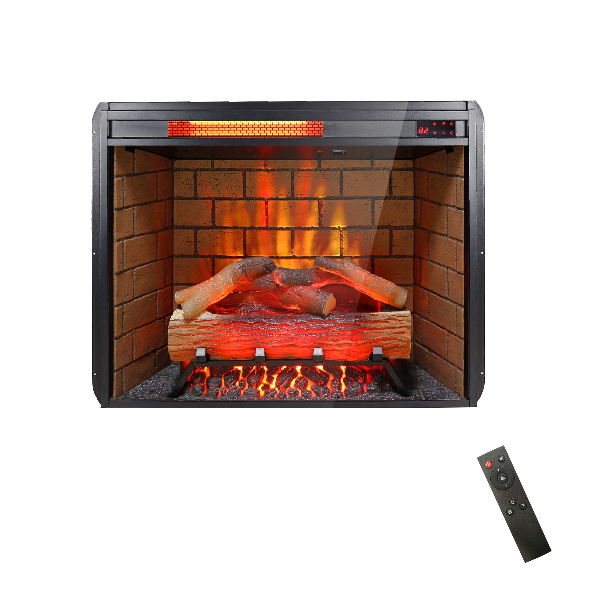 EdenDirect Infrared Electric Fireplace — 28in., Removable Trim Kit, Touch Panel, Smokeless, Fire Crackling Sound, Model# NTEP252987